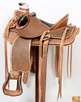 Western Horse Saddle American Leather Wade Ranch Roping Basketweave Brown Hilason