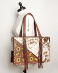American Darling Hand Tooled Hair On Genuine Leather Women Bag Western Handbag Purse