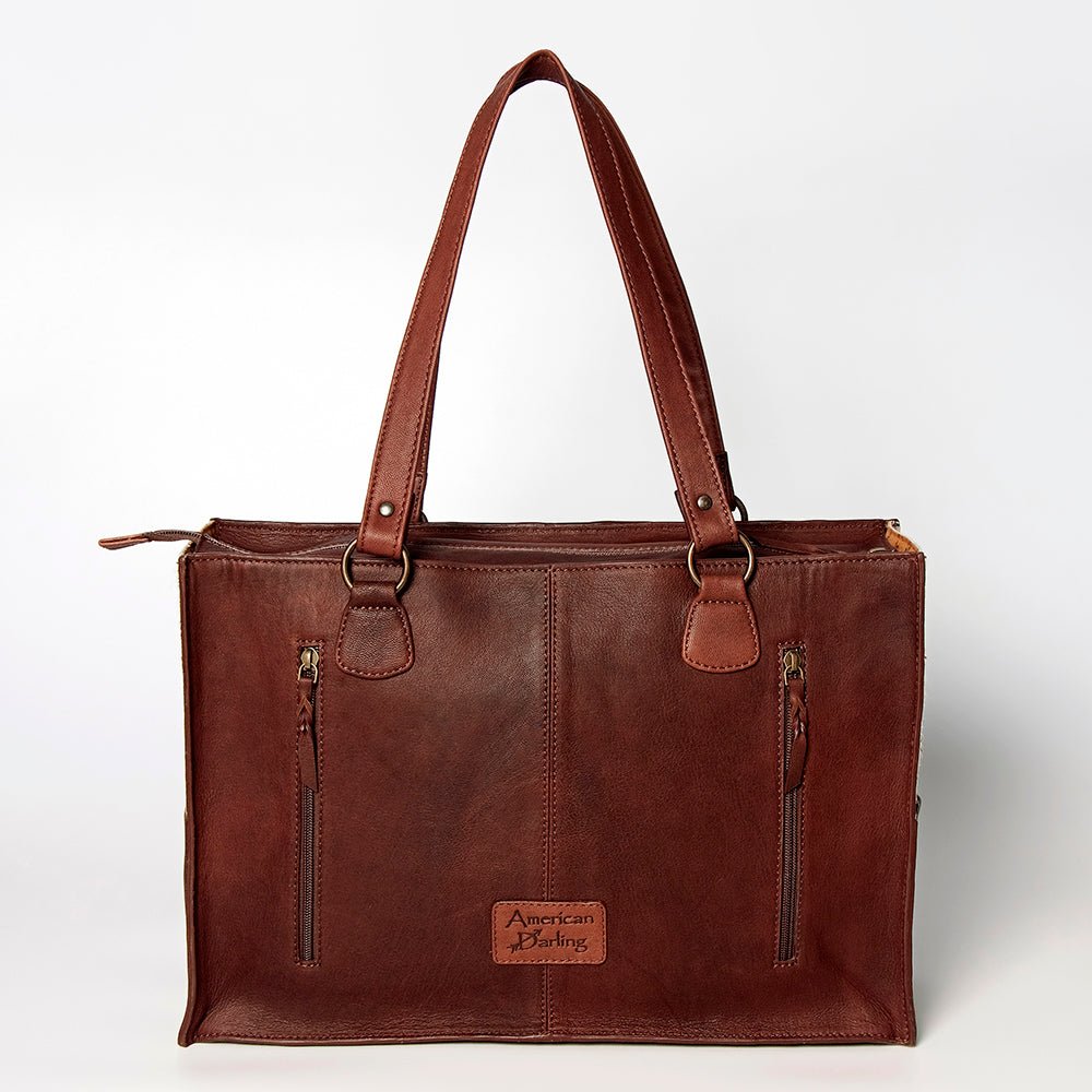 American Darling Hand Tooled Hair On Genuine Leather Women Bag Western Handbag Purse