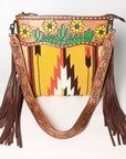 American Darling Cross Body I Hand Tooled Hair-On Genuine Leather Women Bag Western Handbag Purse