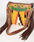 American Darling Cross Body I Hand Tooled Hair-On Genuine Leather Women Bag Western Handbag Purse