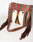 American Darling Signature Crossbody Hand Tooled Saddle Blanket Genuine Leather Women Bag Western Handbag Purse