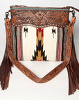 American Darling Signature Crossbody Hand Tooled Saddle Blanket Genuine Leather Women Bag Western Handbag Purse