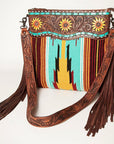 American Darling Signature Crossbody Hand Tooled Saddle Blanket Genuine Leather Women Bag Western Handbag Purse