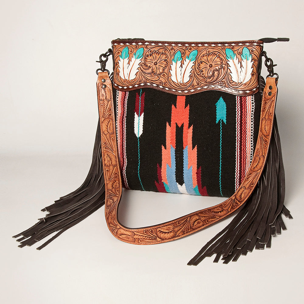 American Darling Signature Crossbody Hand Tooled Saddle Blanket Genuine Leather Women Bag Western Handbag Purse