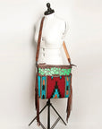 American Darling ADBGZ139A Signature Crossbody Hand Tooled Saddle Blanket Genuine Leather Women Bag Western Handbag Purse