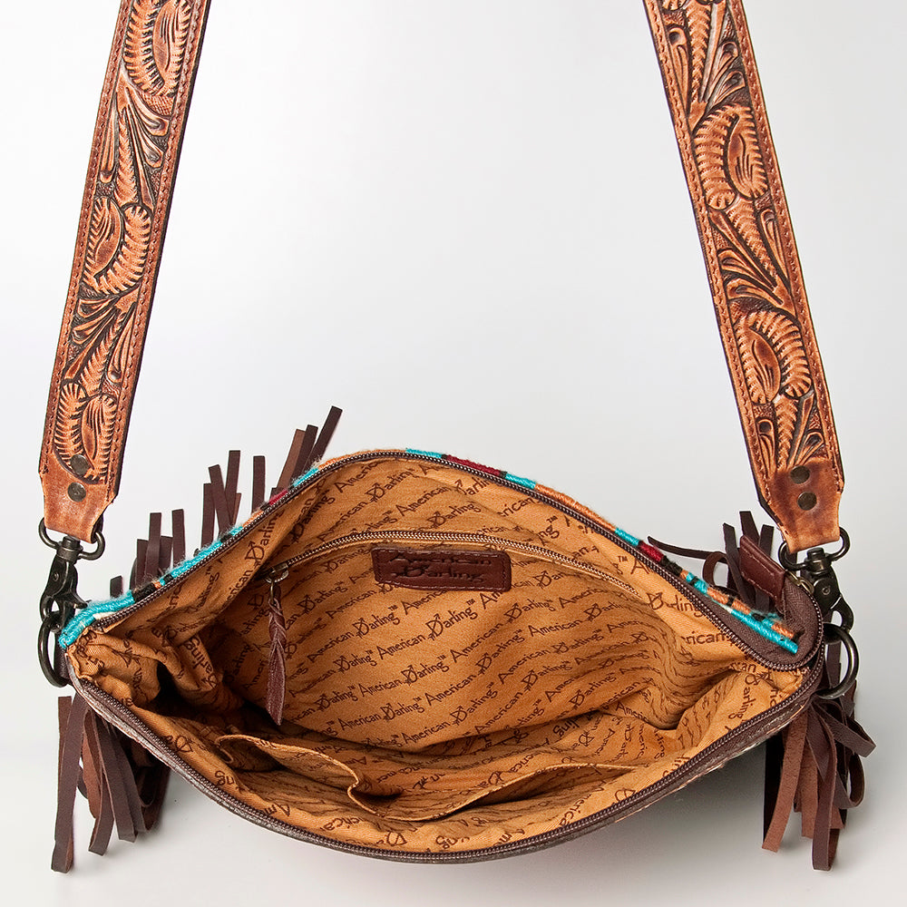 American Darling ADBGZ139A Signature Crossbody Hand Tooled Saddle Blanket Genuine Leather Women Bag Western Handbag Purse