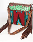 American Darling ADBGZ139A Signature Crossbody Hand Tooled Saddle Blanket Genuine Leather Women Bag Western Handbag Purse