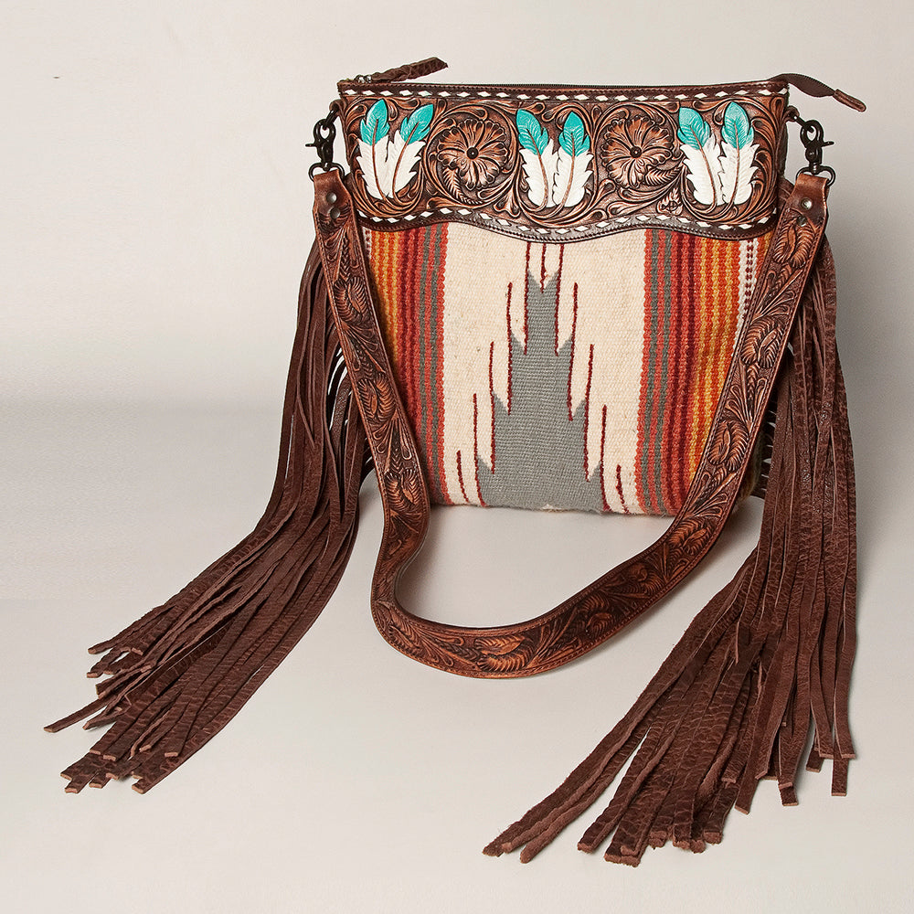 American Darling ADBGZ365 Signature Crossbody Hand Tooled Saddle Blanket Genuine Leather Women Bag Western Handbag Purse
