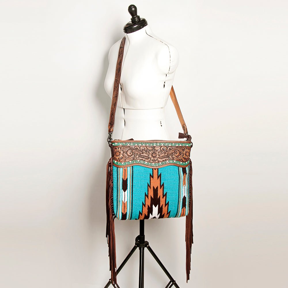 American Darling Signature Crossbody Hand Tooled Saddle Blanket Genuine Leather Women Bag Western Handbag Purse