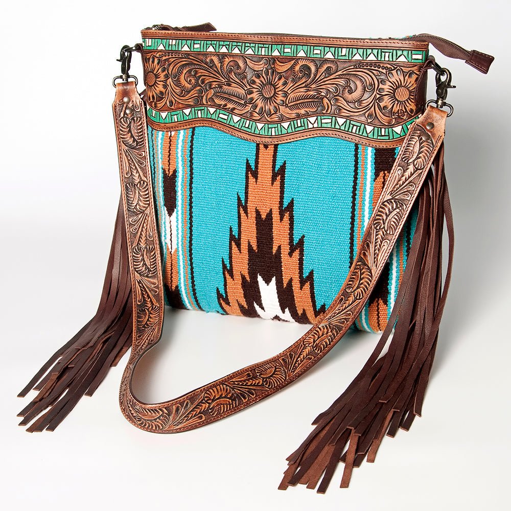 American Darling Signature Crossbody Hand Tooled Saddle Blanket Genuine Leather Women Bag Western Handbag Purse
