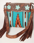 American Darling Signature Crossbody Hand Tooled Saddle Blanket Genuine Leather Women Bag Western Handbag Purse