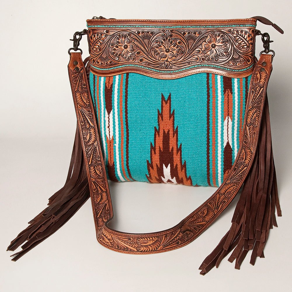 American Darling Signature Crossbody Hand Tooled Saddle Blanket Genuine Leather Women Bag Western Handbag Purse