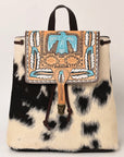 American Darling Hand Tooled Hair On Genuine Leather Women Bag Western Handbag Purse