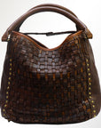 Never Mind Nmbgm124B Tote Vintage Handmade Genuine Cowhide Leather Women Bag Western Handbag Purse