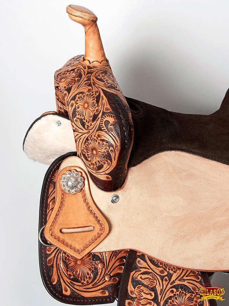 Durable Flex Tree Western Saddle With American Leather Designed For Barrel Trail