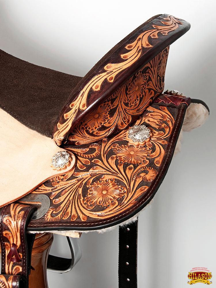 Durable Flex Tree Western Saddle With American Leather Designed For Barrel Trail