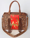 American Darling Briefcase Hand Tooled Saddle Blanket Genuine Leather women bag western handbag purse