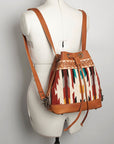American Darling Bucket Bag for Women, Hand Tooled Floral Leather, Hand-Woven Saddle Blanket, Western Style Genuine Leather