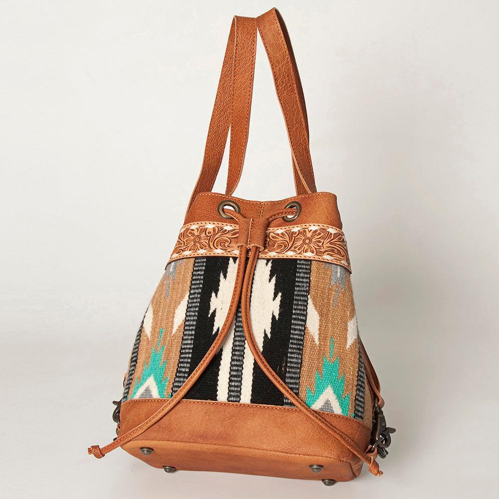 ADBG862C American Darling Hand Tooled Saddle Blanket Genuine Leather Women Bag Western Handbag Purse