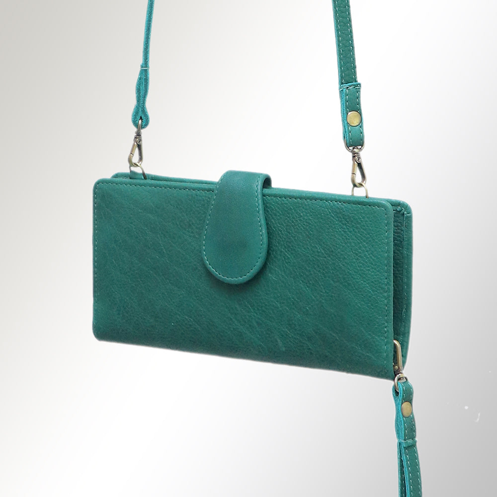 American Darling Wristlet Bag, Hand-Painted Genuine Leather, Western Vegetable Tanned Full Grain Leather Wallet Bag