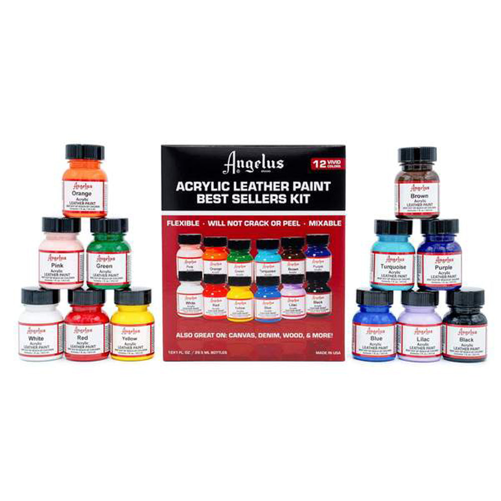 Angelus Acrylic Leather Paint Best Sellers Kit 1Oz