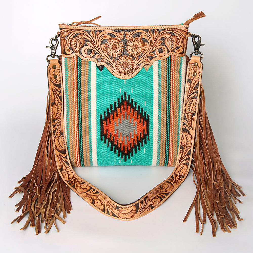 American Darling Cross Body Hand Tooled Saddle Blanket Genuine Leather Women Bag Western Handbag Purse