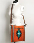American Darling ADBG865 Large Crossbody Saddle Blanket Genuine Leather Women Bag Western Handbag Purse