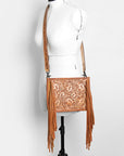 American Darling Messenger Hand Tooled Genuine Leather Women Bag Western Handbag Purse
