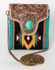 American Darling Hand Tooled Hair On Genuine Leather Women Bag Western Handbag Purse