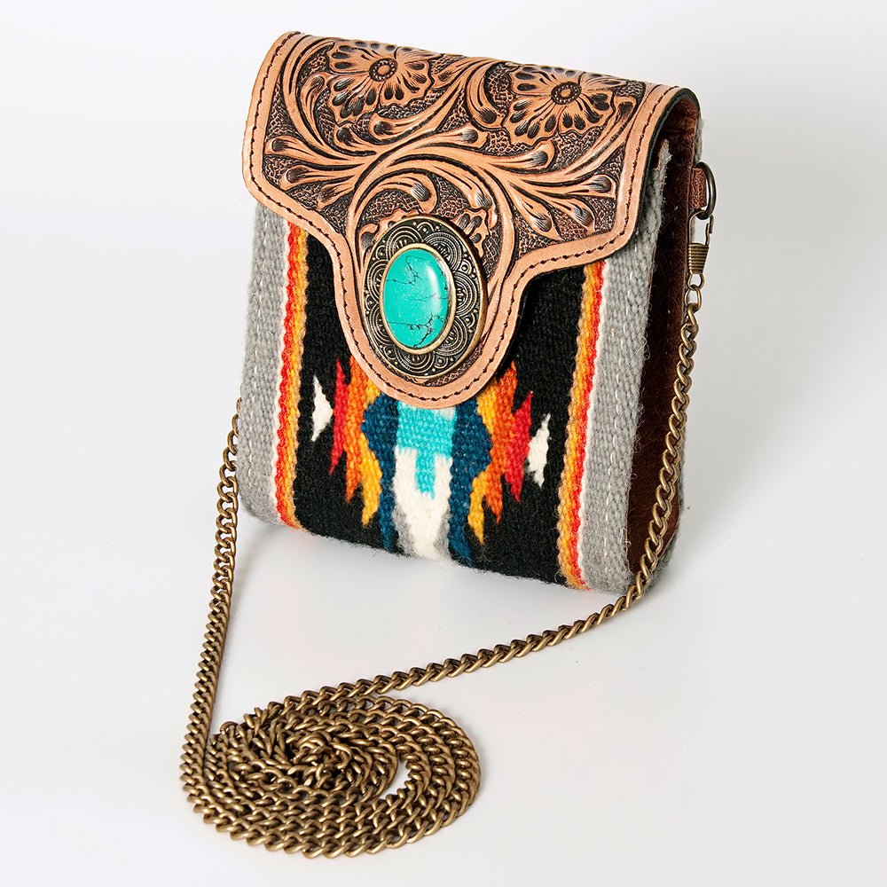 American Darling Hand Tooled Hair On Genuine Leather Women Bag Western Handbag Purse