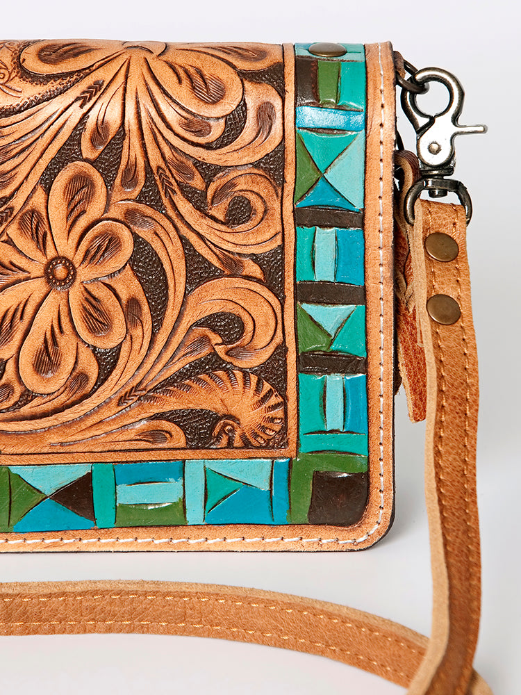 American Darling ORGANISER Upcycled Wool Genuine Leather women bag western handbag purse