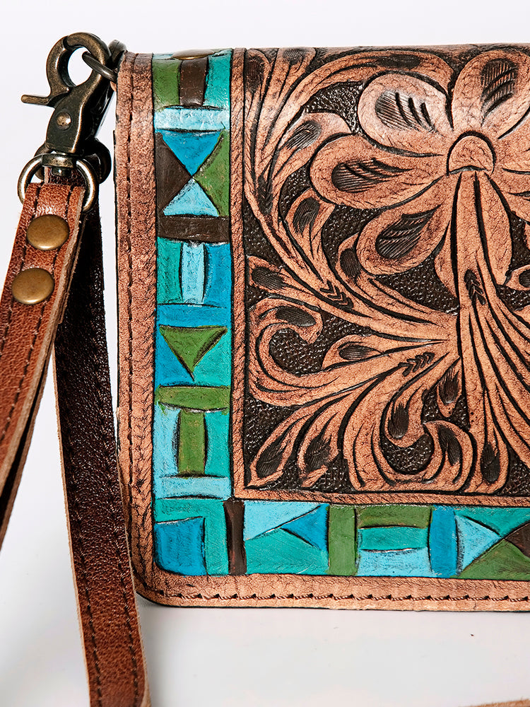 American Darling ORGANISER Upcycled Wool Genuine Leather women bag western handbag purse