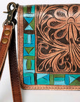 American Darling Organiser Bag Handcrafted from Crocodile Embossed Genuine Leather with YKK Zipper and Detachable Strap
