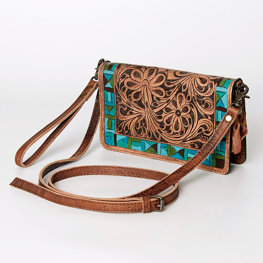 American Darling ORGANISER Upcycled Wool Genuine Leather women bag western handbag purse