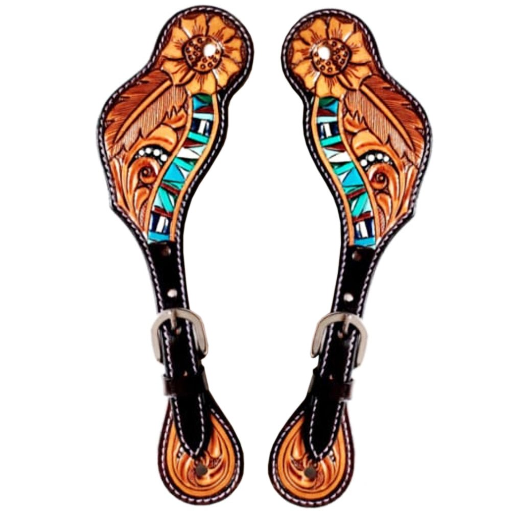 Durable Handcrafted PremiumLeather Spur Straps For Women Western Riding Show Rodeo