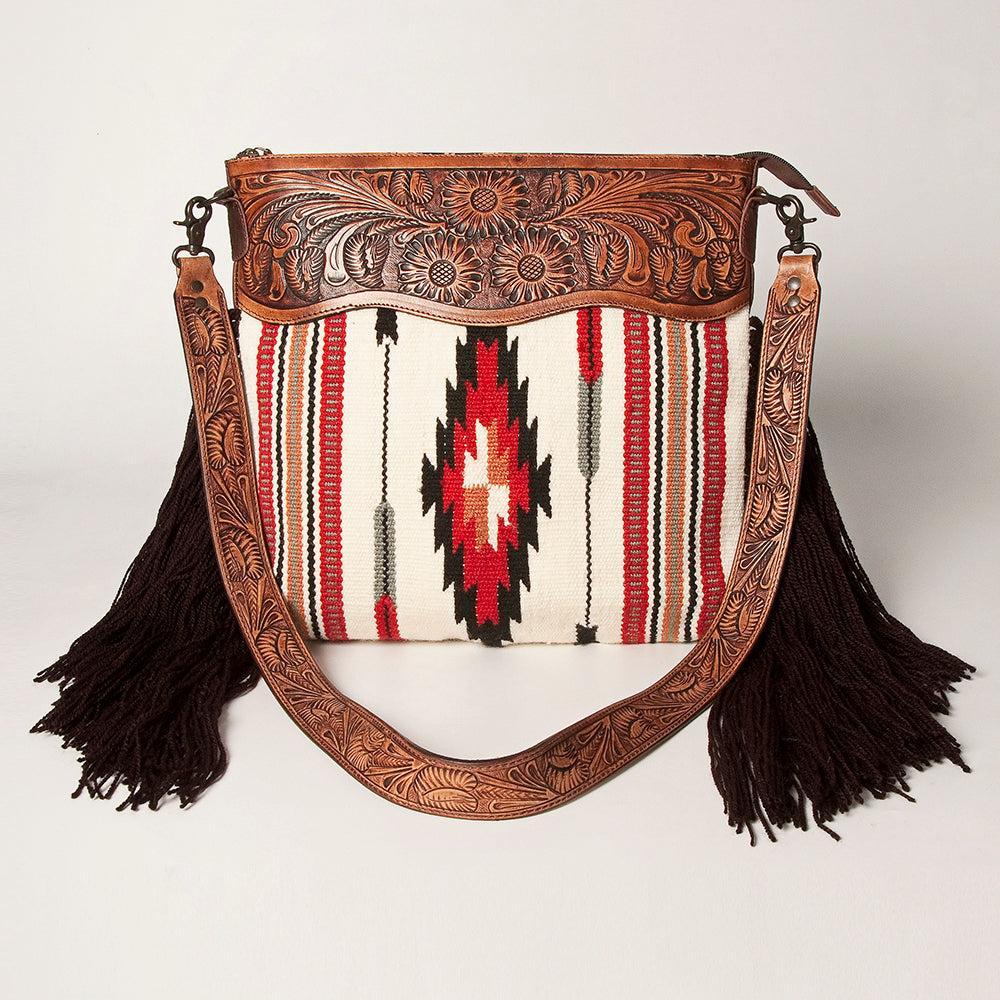 American Darling ADBGZ630 Large Crossbody Hand Tooled Saddle Blanket Genuine Leather Women Bag Western Handbag Purse
