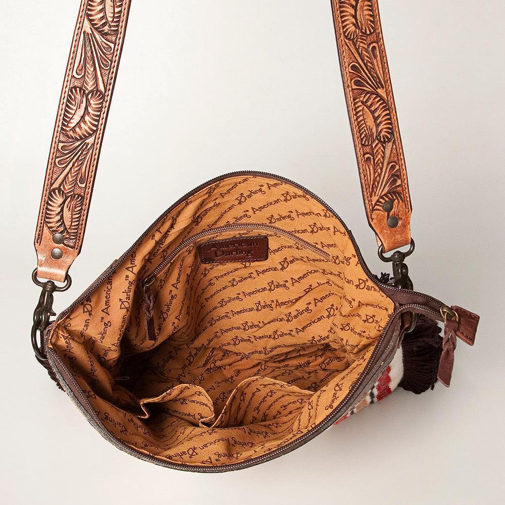 American Darling ADBGZ630 Large Crossbody Hand Tooled Saddle Blanket Genuine Leather Women Bag Western Handbag Purse