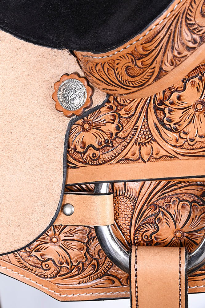 Bar H Equine American Leather Horse Saddle Tack One Ear Headstall | Breast Collar | Browband Headstall | Wither Strap | Tack Set BER252