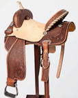 HILASON Western Horse Barrel Racing Saddle Trail American Leather Brown