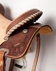 HILASON Western Horse Barrel Racing Saddle Trail American Leather Brown