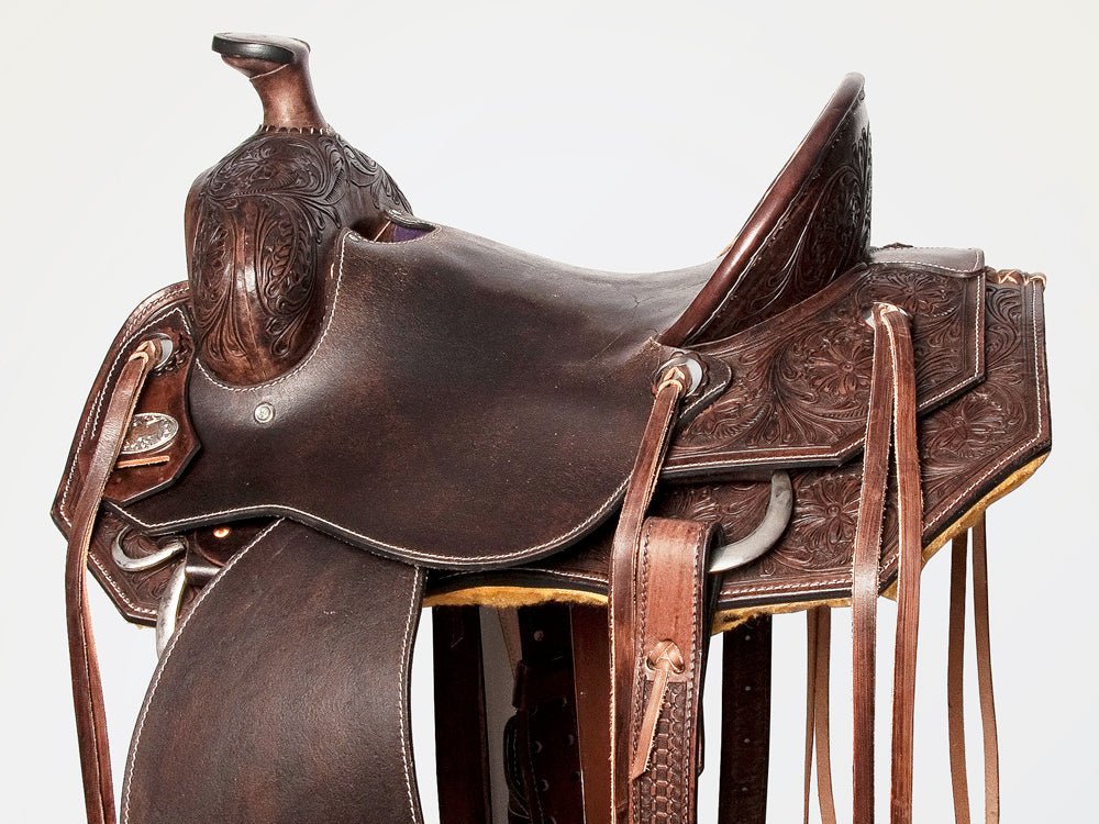Bar H Equine American Leather Horse Saddle Tack One Ear Headstall | Breast Collar | Browband Headstall | Wither Strap | Tack Set BER255