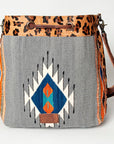 American Darling ADBG574D1 Large Crossbody Saddle Blanket Hair On Genuine Leather Women Bag Western Handbag Purse