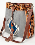 American Darling ADBG574D1 Large Crossbody Saddle Blanket Hair On Genuine Leather Women Bag Western Handbag Purse