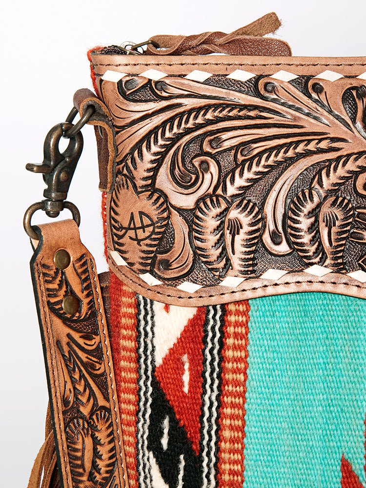 American Darling Signature Crossbody Hand Tooled Saddle Blanket Genuine Leather Women Bag Western Handbag Purse
