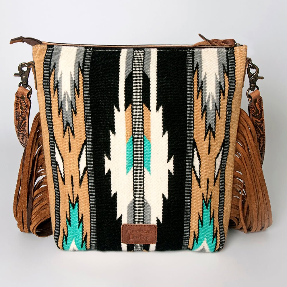 American Darling Signature Crossbody Hand Tooled Saddle Blanket Genuine Leather Women Bag Western Handbag Purse