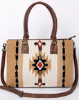 American Darling Tote Saddle Blanket Fabric Genuine Leather Western Women Bag Handbag Purse | for College Casual Travel Bags