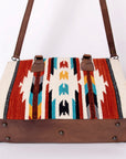 American Darling Tote Saddle Blanket Fabric Genuine Leather Western Women Bag Handbag Purse | for College Casual Travel Bags