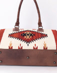 American Darling Tote Saddle Blanket Fabric Genuine Leather Western Women Bag Handbag Purse | for College Casual Travel Bags