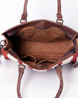 American Darling Tote Saddle Blanket Fabric Genuine Leather Western Women Bag Handbag Purse | for College Casual Travel Bags